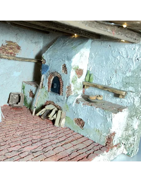 Ambientazione con forno completa di luci a batteria in polistirene per statue da 8-10 cm