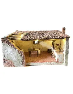 Ambientazione con forno completa di luci a batteria in polistirene per statue da 8-10 cm