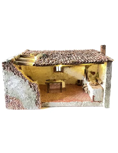 Ambientazione con forno completa di luci a batteria in polistirene per statue da 8-10 cm