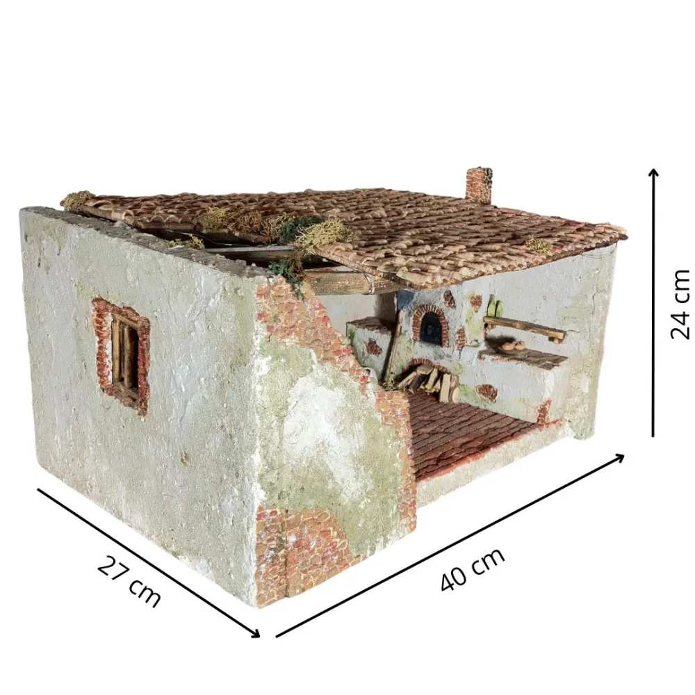 Polystyrene Setting with Oven and Battery-Operated Lights for 8–10 cm Nativity Figures