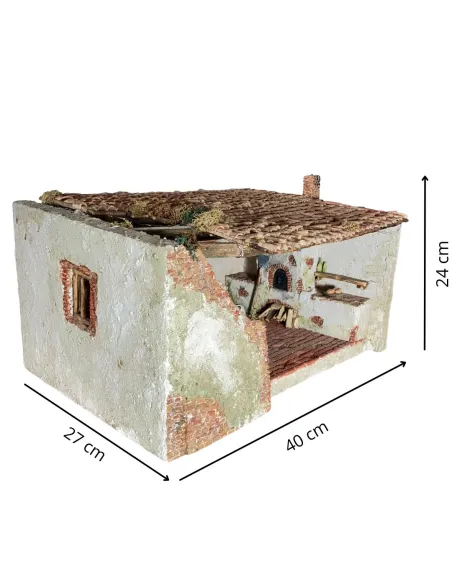 Polystyrene Setting with Oven and Battery-Operated Lights for 8–10 cm Nativity Figures