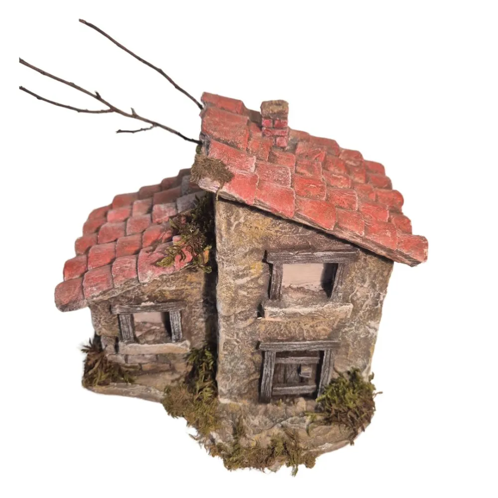 Polystyrene Double House for 3,5–5 cm Nativity Figures
