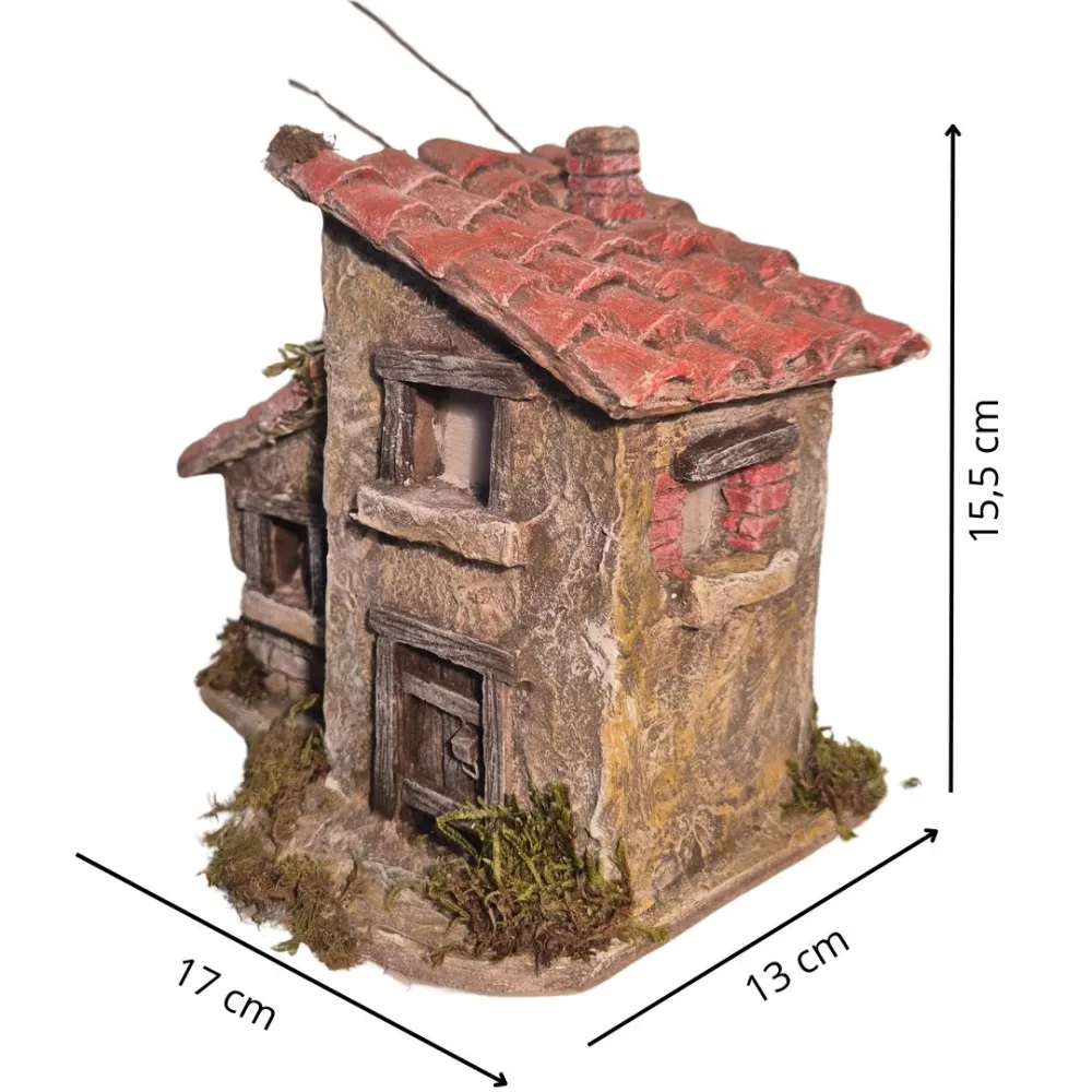 Polystyrene Double House for 3,5–5 cm Nativity Figures