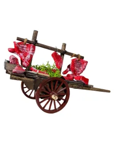 Carretto rustico con tagli di carne per statue da 12 cm 2