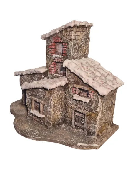 Borgo in polistirene con neve per statue da 3,5-5 cm