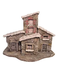 Borgo in polistirene con neve per statue da 3,5-5 cm