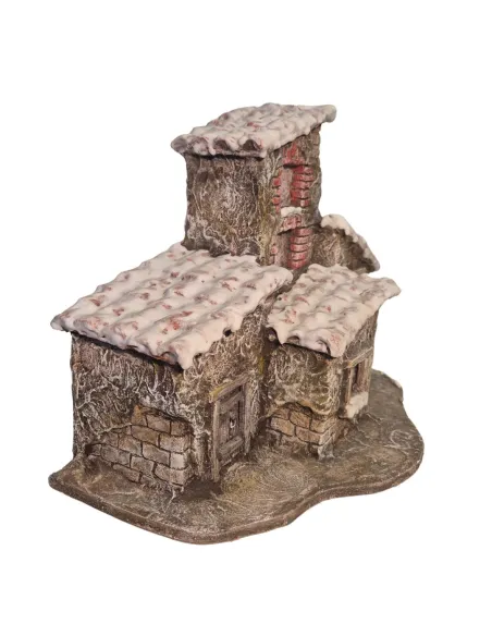 Borgo in polistirene con neve per statue da 3,5-5 cm