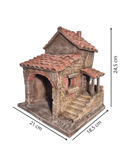 Borgo con bottega in polistirene per statue da 5-8 cm