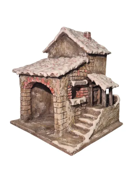 Snow-Covered Polystyrene Village with Workshop for 5–8 cm Nativity Figures