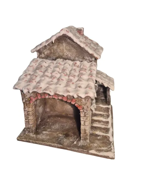 Snow-Covered Polystyrene Village with Workshop for 5–8 cm Nativity Figures