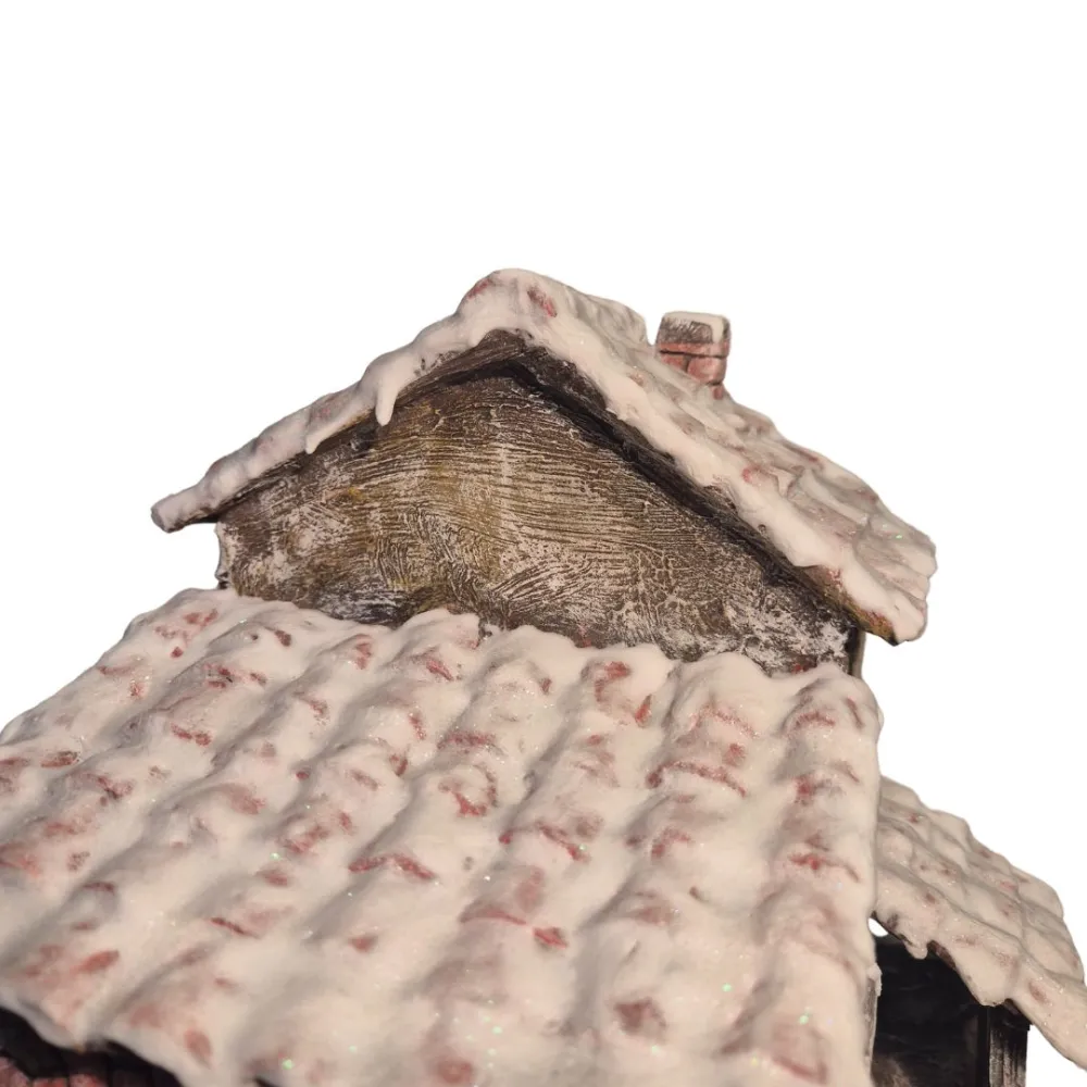 Snow-Covered Polystyrene Village with Workshop for 5–8 cm Nativity Figures