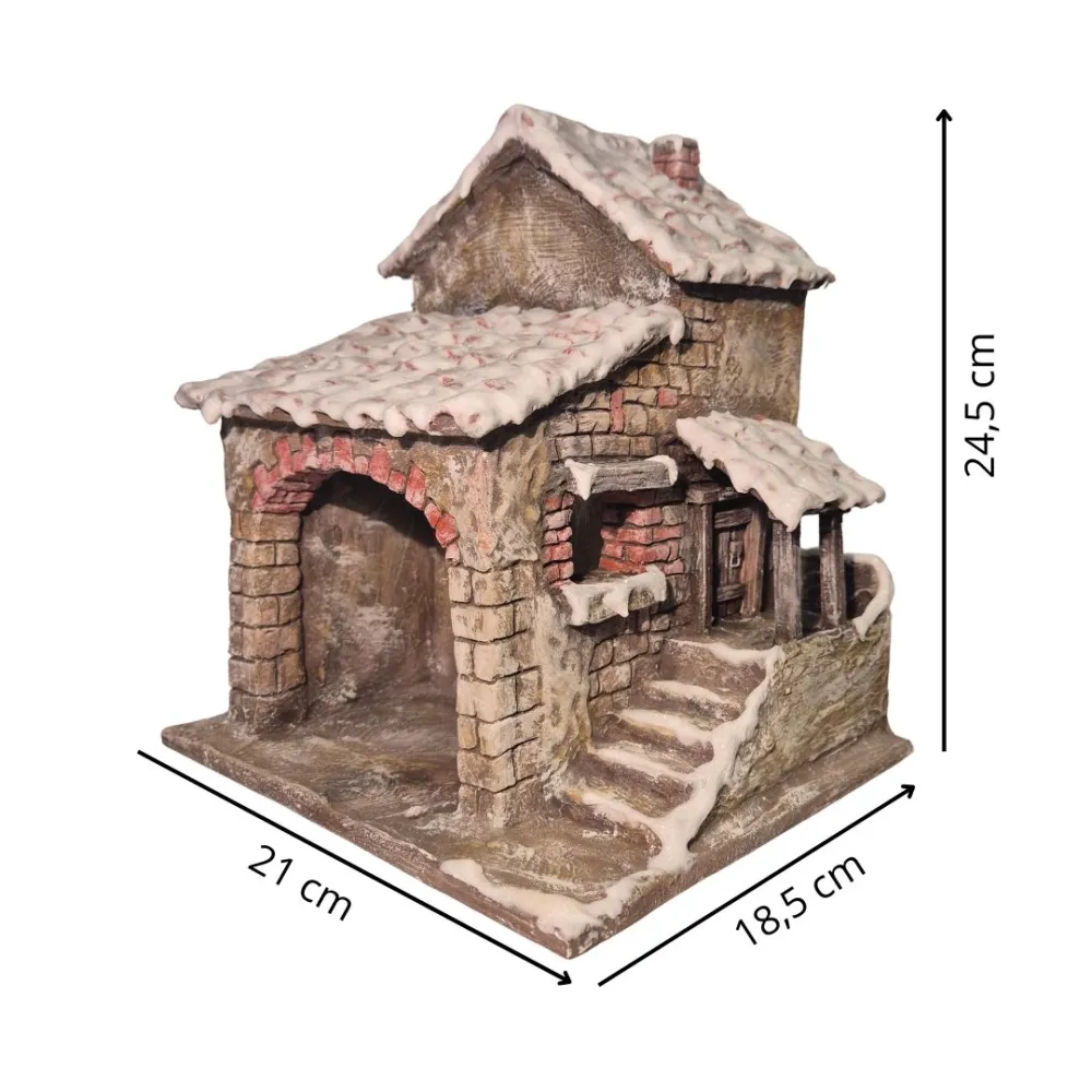 Snow-Covered Polystyrene Village with Workshop for 5–8 cm Nativity Figures