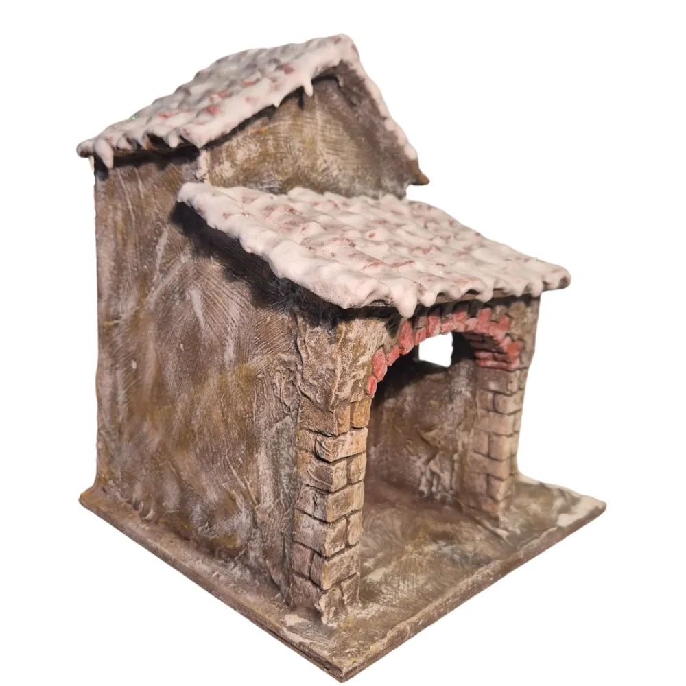 Snow-Covered Polystyrene Village with Workshop for 5–8 cm Nativity Figures