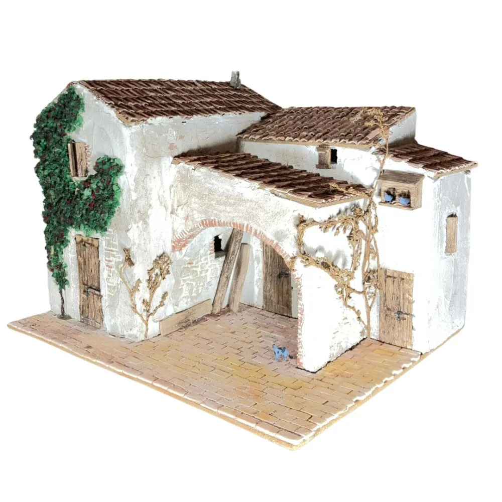 Polystyrene Village with Climbing Plant for 8–10 cm Nativity Figures