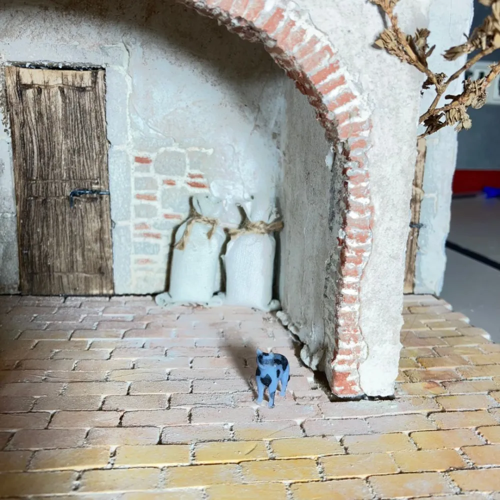 Polystyrene Village with Climbing Plant for 8–10 cm Nativity Figures