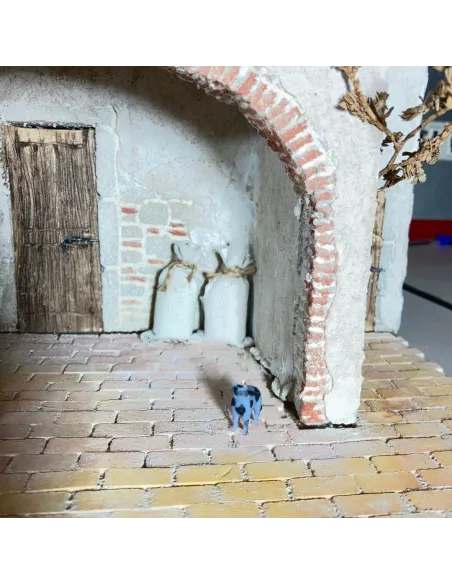 Borgo popolare con pianta arrampicante in polistirene per statue da 8-10 cm