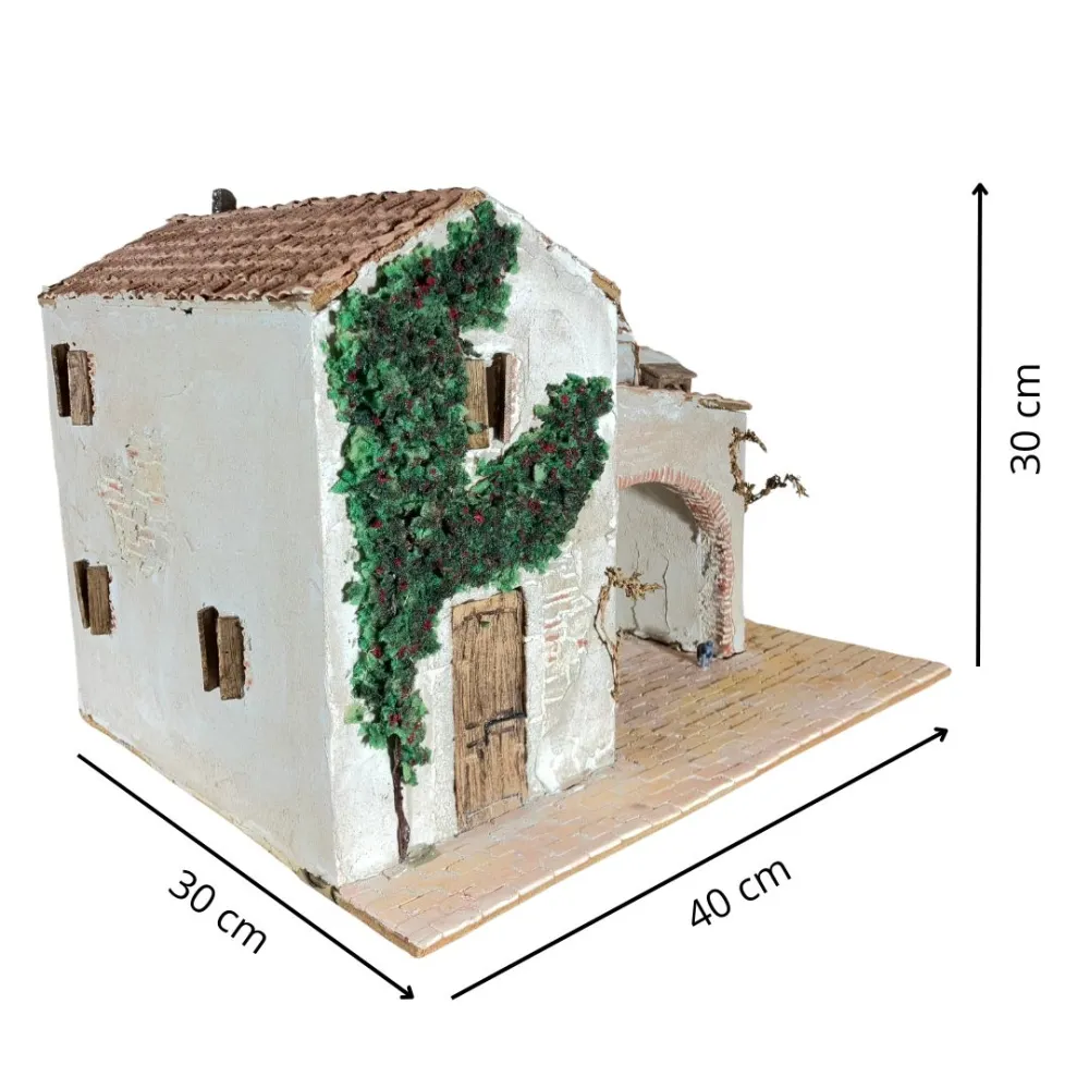Polystyrene Village with Climbing Plant for 8–10 cm Nativity Figures