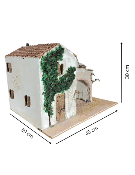 Polystyrene Village with Climbing Plant for 8–10 cm Nativity Figures