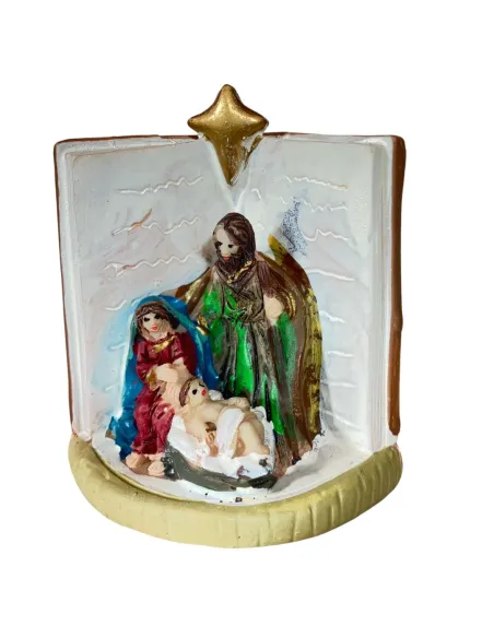 Natività in blocco con ambientazione libro aperto 4 cm