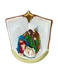 Natività in blocco con ambientazione libro aperto 4 cm 2