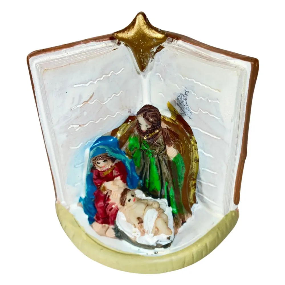 One-Piece Nativity Scene on Open Book – 4 cm