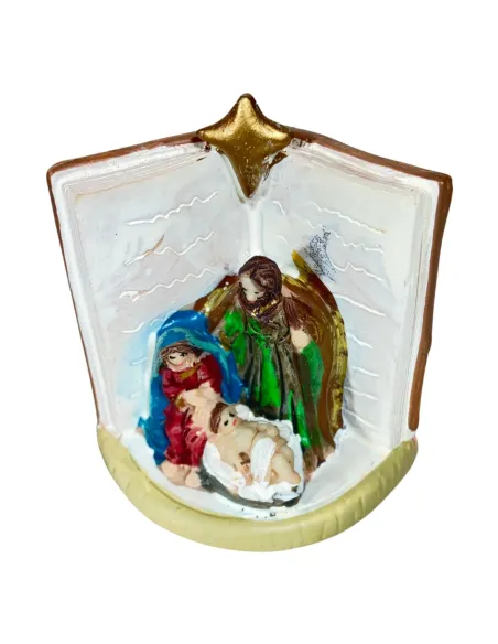 Natività in blocco con ambientazione libro aperto 4 cm