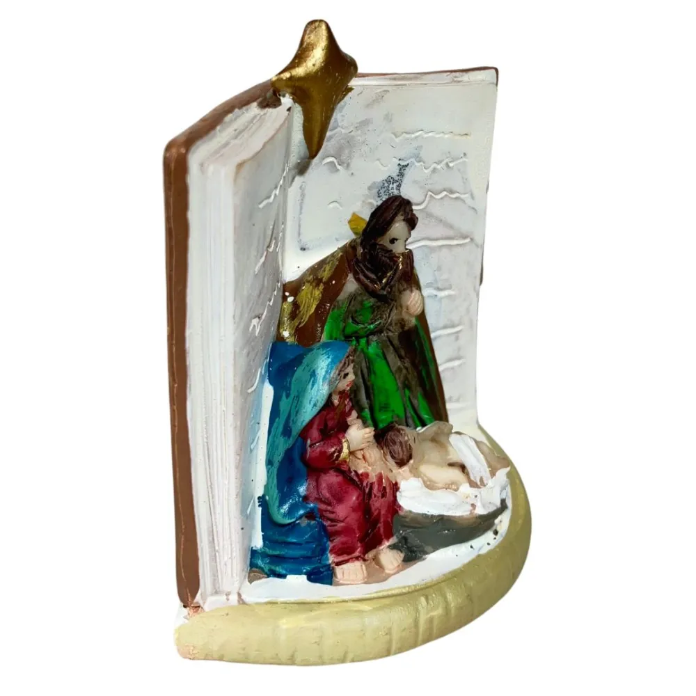 One-Piece Nativity Scene on Open Book – 4 cm
