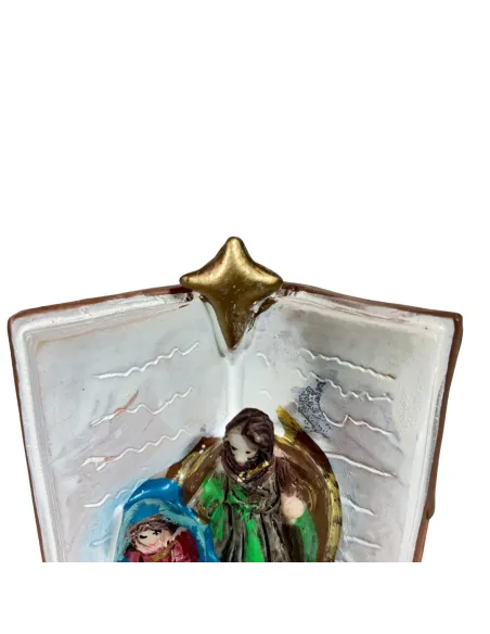 Natività in blocco con ambientazione libro aperto 4 cm