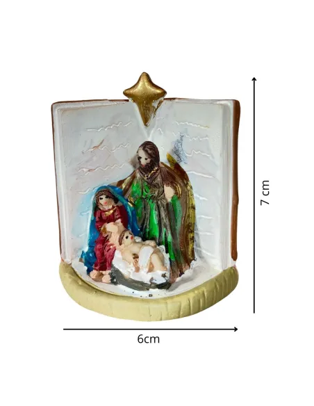 Natività in blocco con ambientazione libro aperto 4 cm