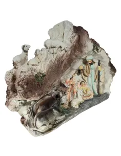 Natività in blocco in grotta con pecore 8 cm 2