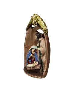 Natività in blocco su capanna 9 cm 2