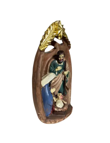 Resin Nativity Scene in Hut – 9 cm