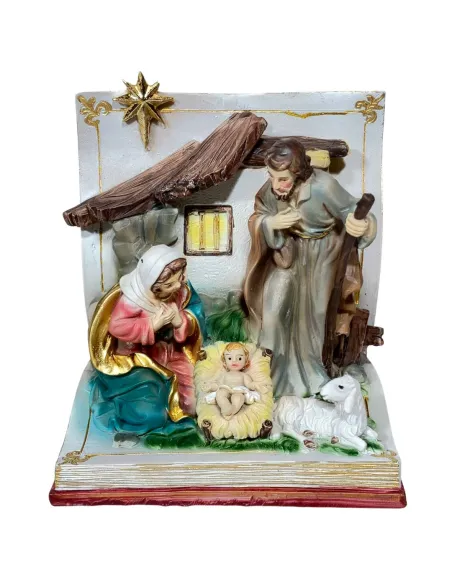 Resin Nativity Scene on Open Book – 10 cm
