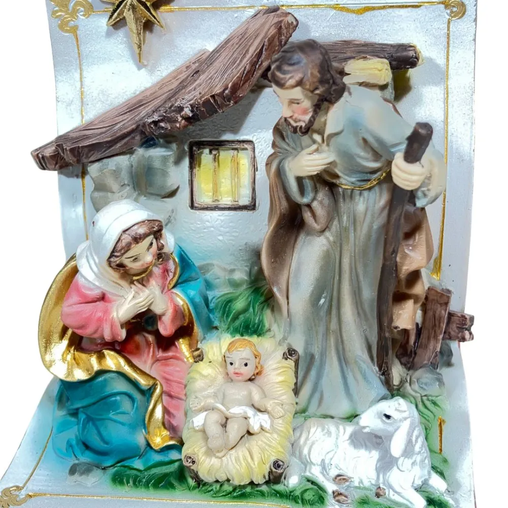 Resin Nativity Scene on Open Book – 10 cm