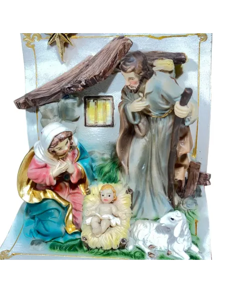 Natività in blocco su libro aperto in resina 10 cm