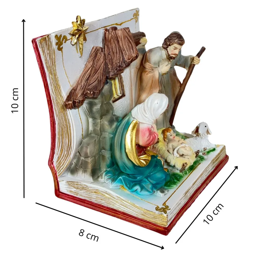 Resin Nativity Scene on Open Book – 10 cm