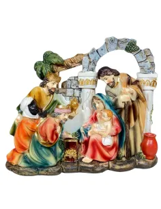 Natività in blocco con ambientazione in resina 12 cm