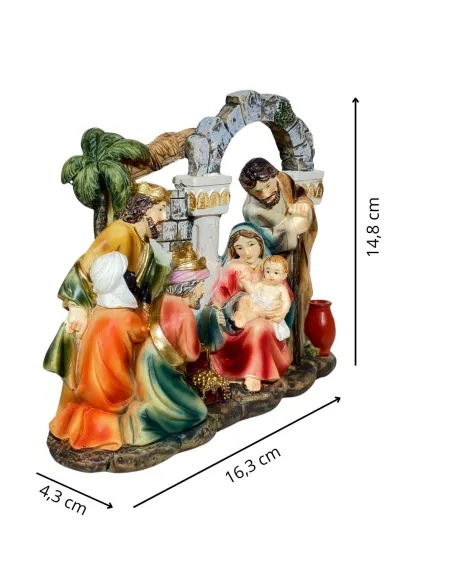 Natività in blocco con ambientazione in resina 12 cm