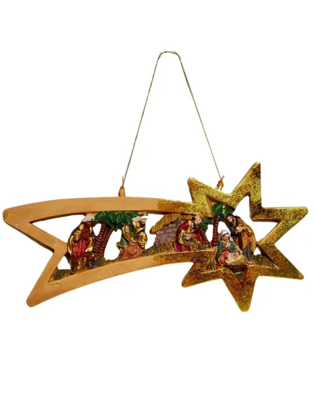 Resin Nativity Scene on Comet Star – 5 cm