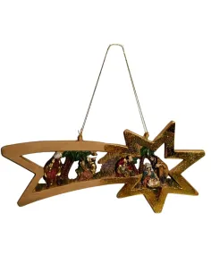 Natività in blocco su stella cometa in resina 5 cm 2