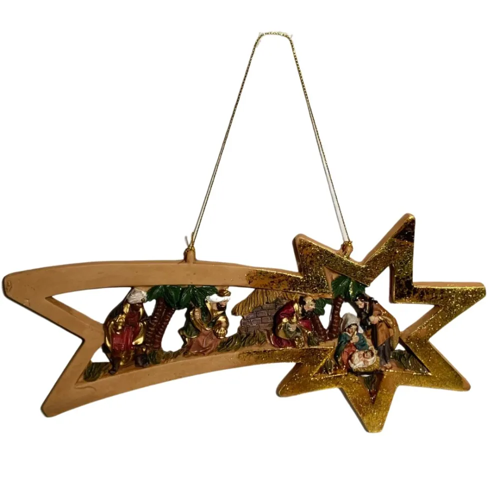 Resin Nativity Scene on Comet Star – 5 cm