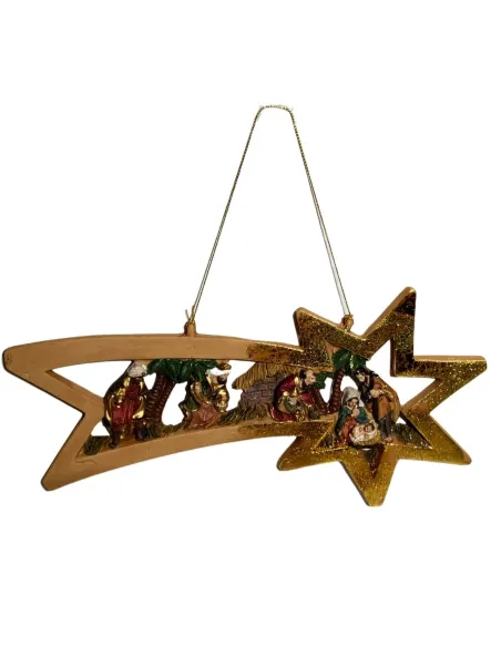 Resin Nativity Scene on Comet Star – 5 cm
