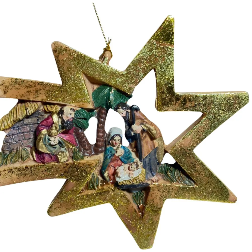 Resin Nativity Scene on Comet Star – 5 cm