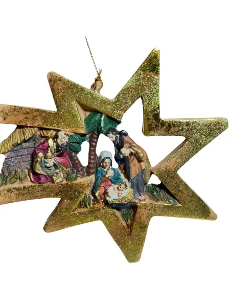 Resin Nativity Scene on Comet Star – 5 cm