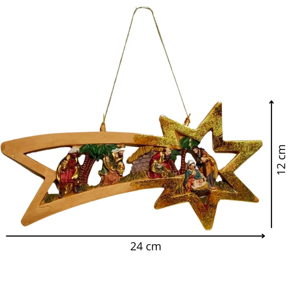 Resin Nativity Scene on Comet Star – 5 cm