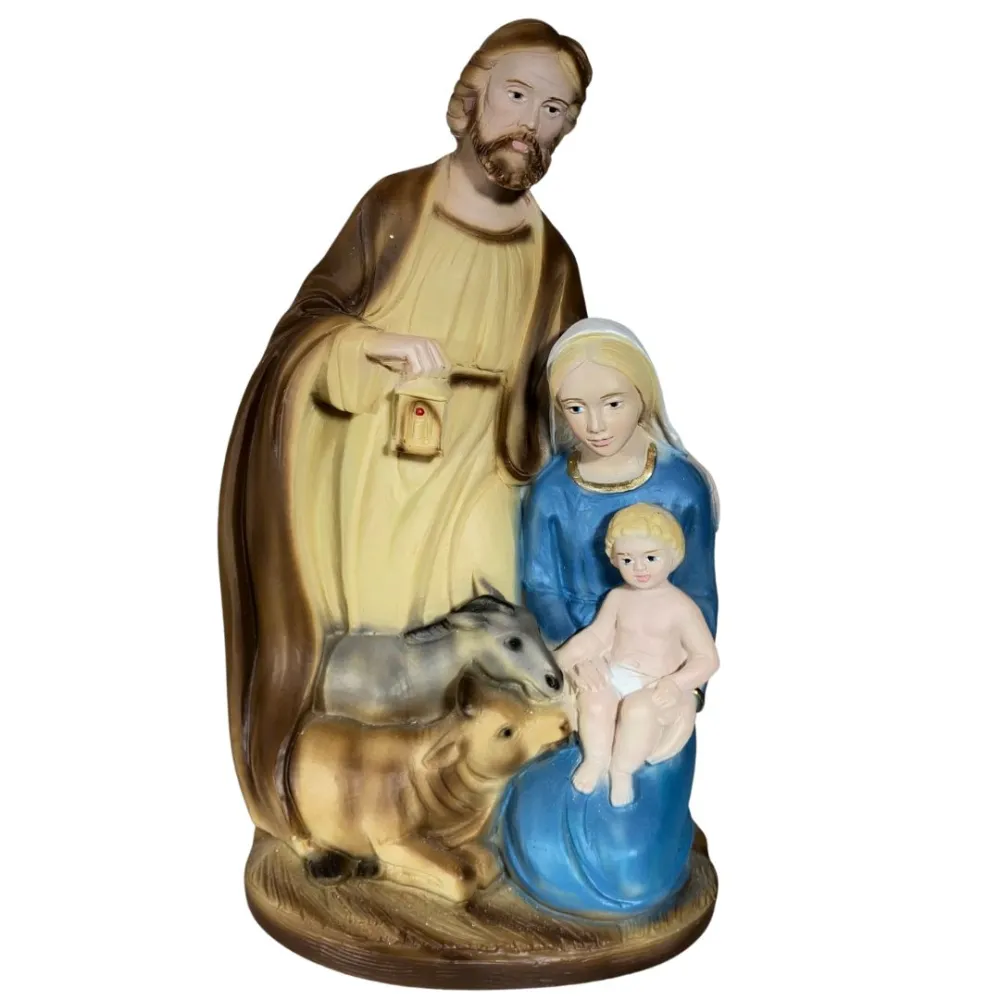 One-Piece Nativity Scene with Ox and Donkey – 23 cm