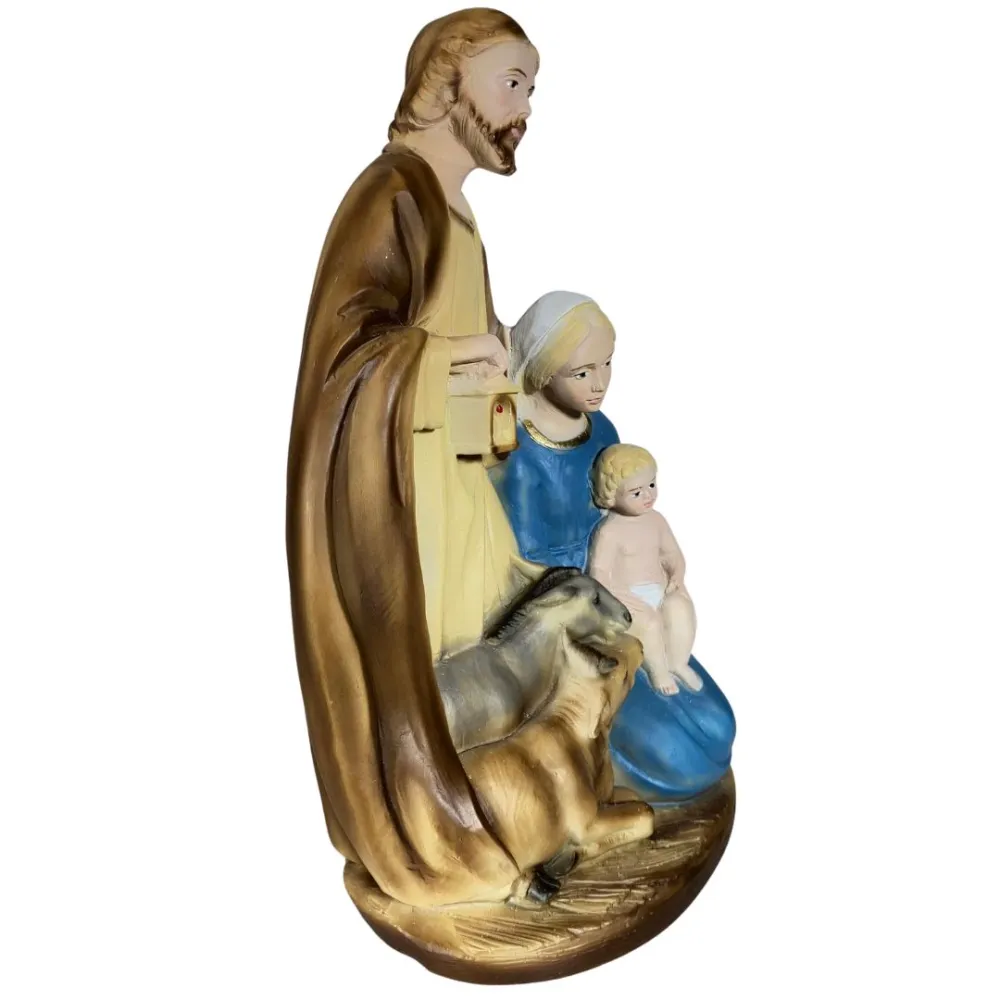 One-Piece Nativity Scene with Ox and Donkey – 23 cm