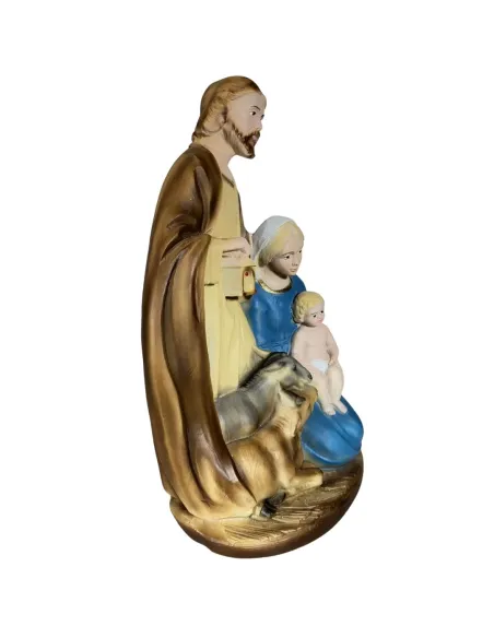 Natività in blocco con asino e bue altezza 23 cm