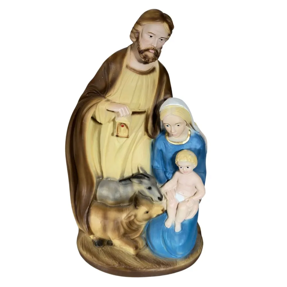 One-Piece Nativity Scene with Ox and Donkey – 23 cm