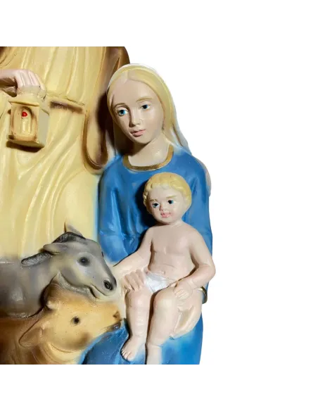 Natività in blocco con asino e bue altezza 23 cm